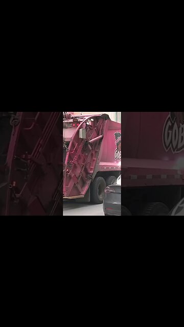 garbage collector truck late afternoon