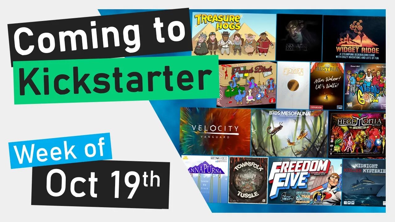 📅 Kickstarter Boardgames Week of Oct 19th | Townsfolk Tussle, Nova Aetas, Hoop Godz, Elemies