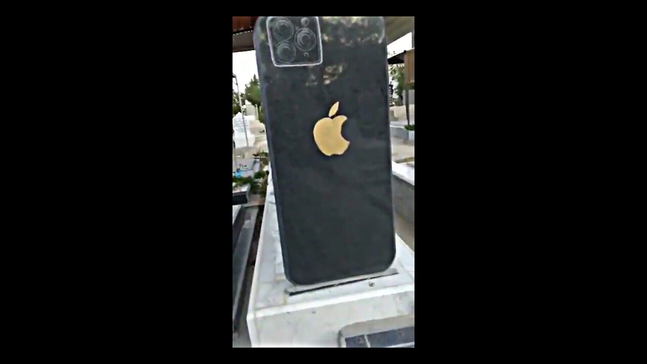 The tombstone of a mobile phone seller in Iran