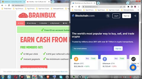 Make Bitcoin Money Viewing Paid To Click Adverts At Brainbux And Instant Withdraw At Blockchain