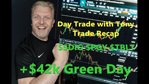 Day Trade With Tony Trade Recap $TBLT $PGY & $SDIG For $42k GREEN Day.