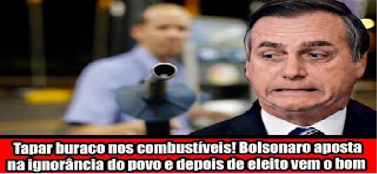 Tapar buraco nos combustíveis! Bolsonaro aposta na ignorância do povo e depois de eleito vem o bom