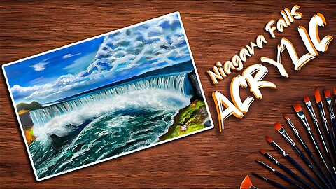 How to Paint Niagara Falls | Realistic Acrylic Painting | Step-by-Step Tutorial