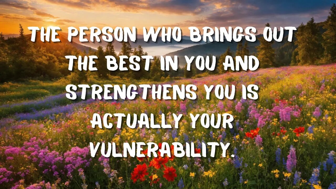 The person who brings out the best in you and strengthens you is actually your vulnerability.