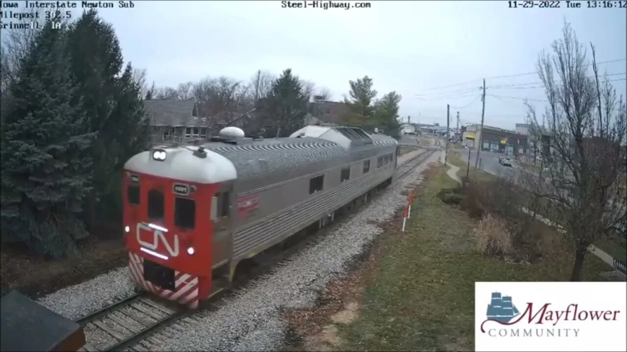 EB CN Geometry Car on Iowa Interstate at Grinnell and West Liberty, IA on November 29, 2022