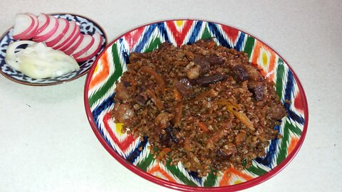 pilaf with buckwheat.плов с гречкой.