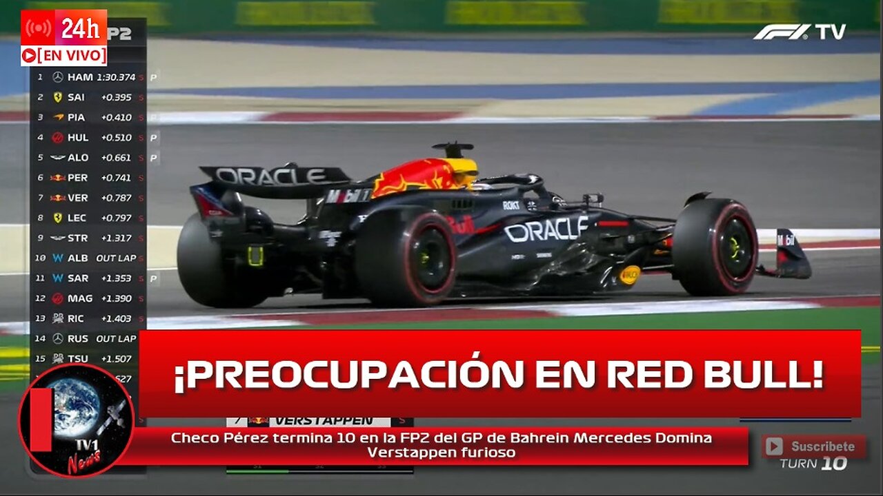 Checo Pérez termina 10 en la FP2 del GP de Bahrein Mercedes Domina Verstappen furioso
