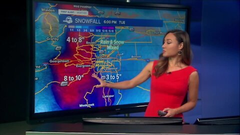 TIMELINE: Tracking accumulating snowfall across Colorado Tuesday