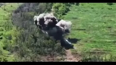 Russian military vehicle hits land mine ￼