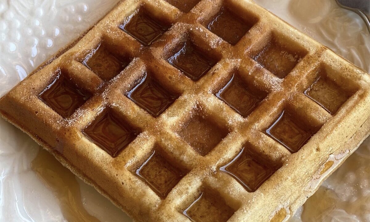 Homemade waffles directly from freezer to toaster