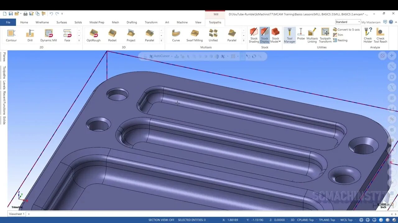 Basics Video 2 - Tool Selection/Creation and Facing Toolpath