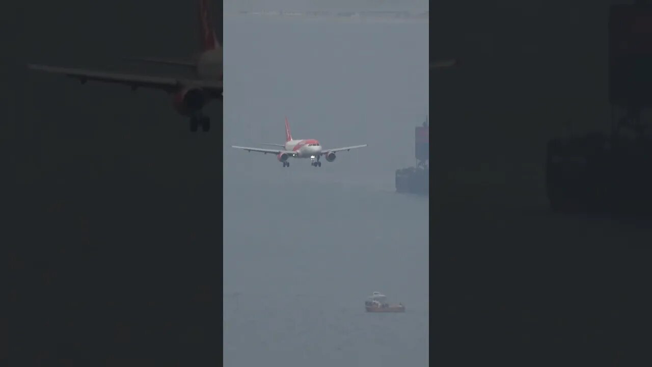 Descent over Bay for Landing at Gibraltar