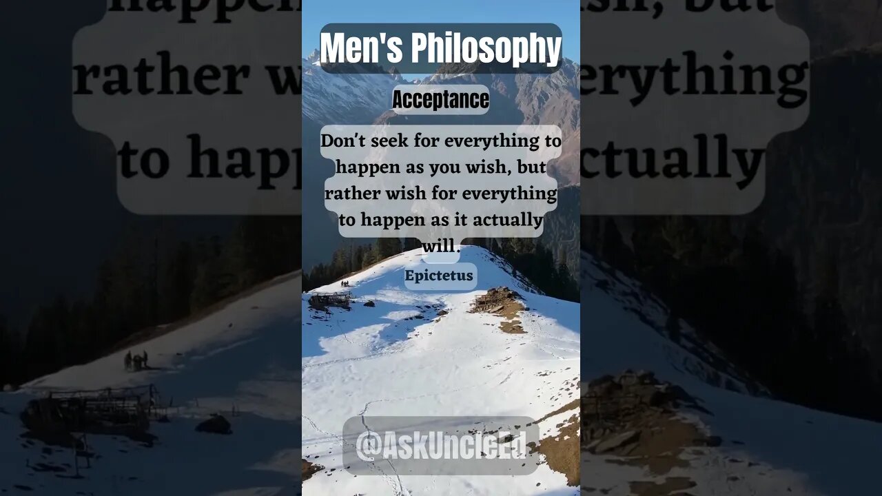 Men's Philosophy : Acceptance