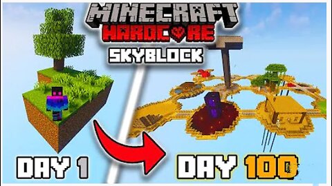 how to Survived 100 Days In Minecraft SKYBLOCK Hardcore!!