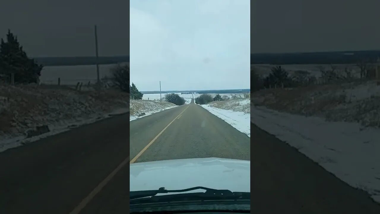 Pretty Drive in Snowy Kansas