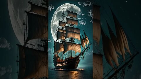 Ship #vintage #retro #travel #sea #ocean #moon #night #classic