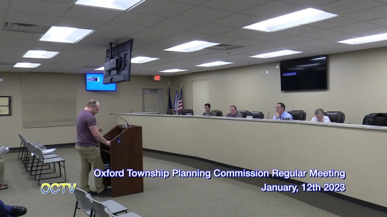 Oxford Township Planning Commission Regular Meeting: January, 12th 2023