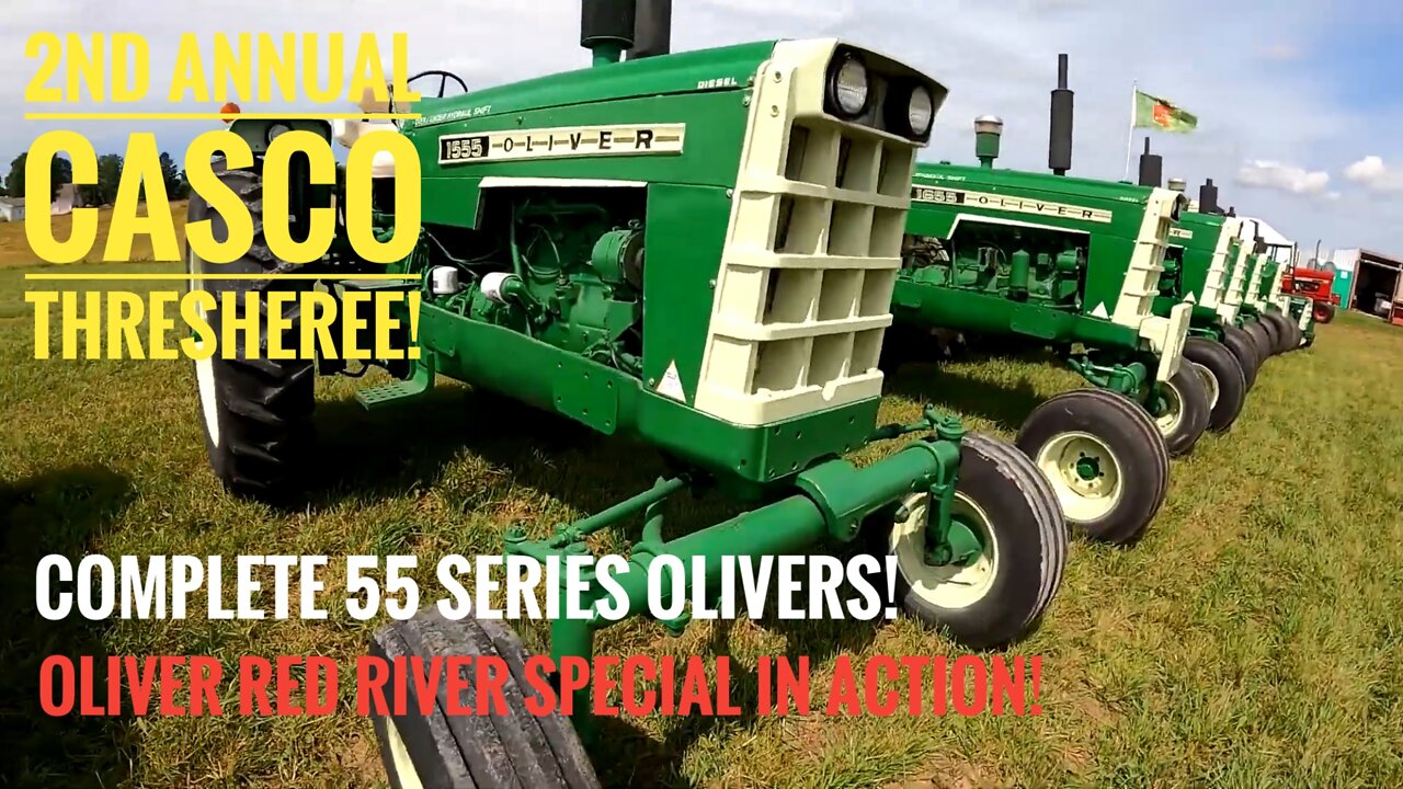 2nd Annual Casco Thresheree: The S66 Does Some Corn Binding! An Oliver Red River Special Thresher!