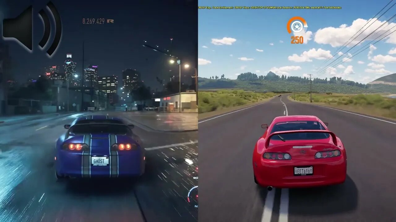 need for speed 2015 vs forza horizon 3 - car sounds - toyota supra