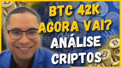 BTC 42k E ETH ACIMA DOS 3100 - ANÁLISE DAS CRIPTOS (APE, FTM, LUNA, SOL, GALA, CAKE, CRO, LINK, BNB)