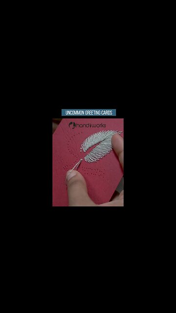 Greeting Card DIY - Leaf Thread Art on Card #diycards