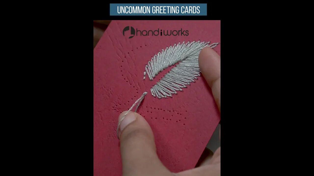 Greeting Card DIY - Leaf Thread Art on Card #diycards