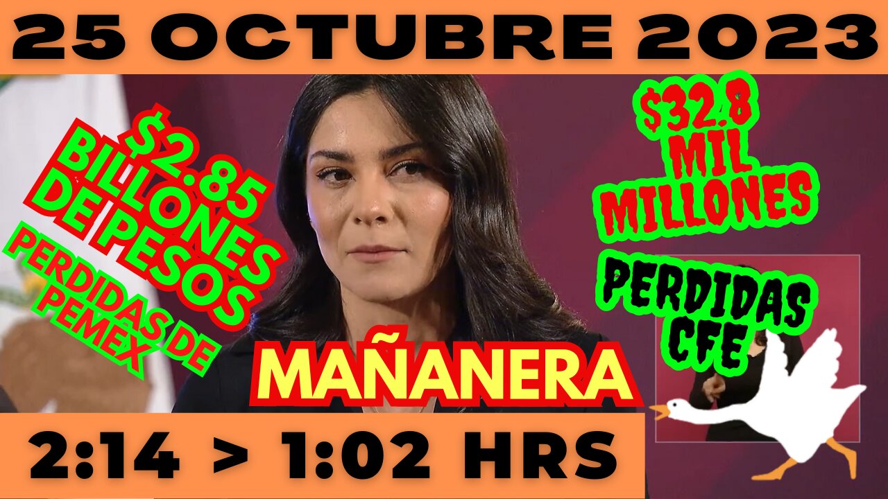 💩🐣👶 AMLITO | Mañanera *Miércoles 25 de Octubre 2023* | El gansito veloz 2:14 a 1:02.