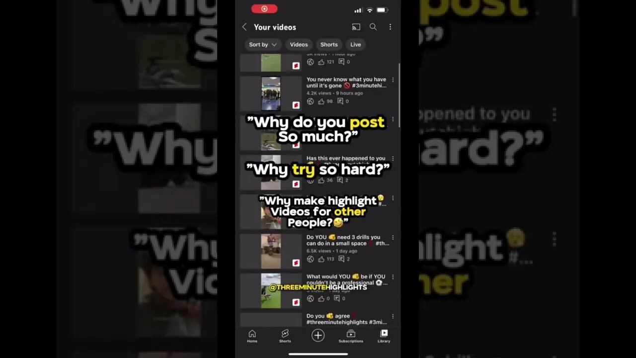 Although we make highlights, we also have bigger goals. #threeminutehighlights #3minutehighlights