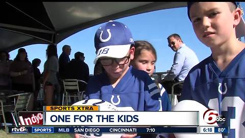 Children from Riley visit Colts camp