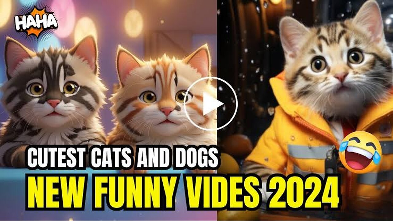 New Funny Videos 2024 😍 "Laugh Out Loud with 2024's Funniest Cat and Dog Moments! 🐾😂"