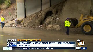 Mud slides on 163 exit in Hillcrest