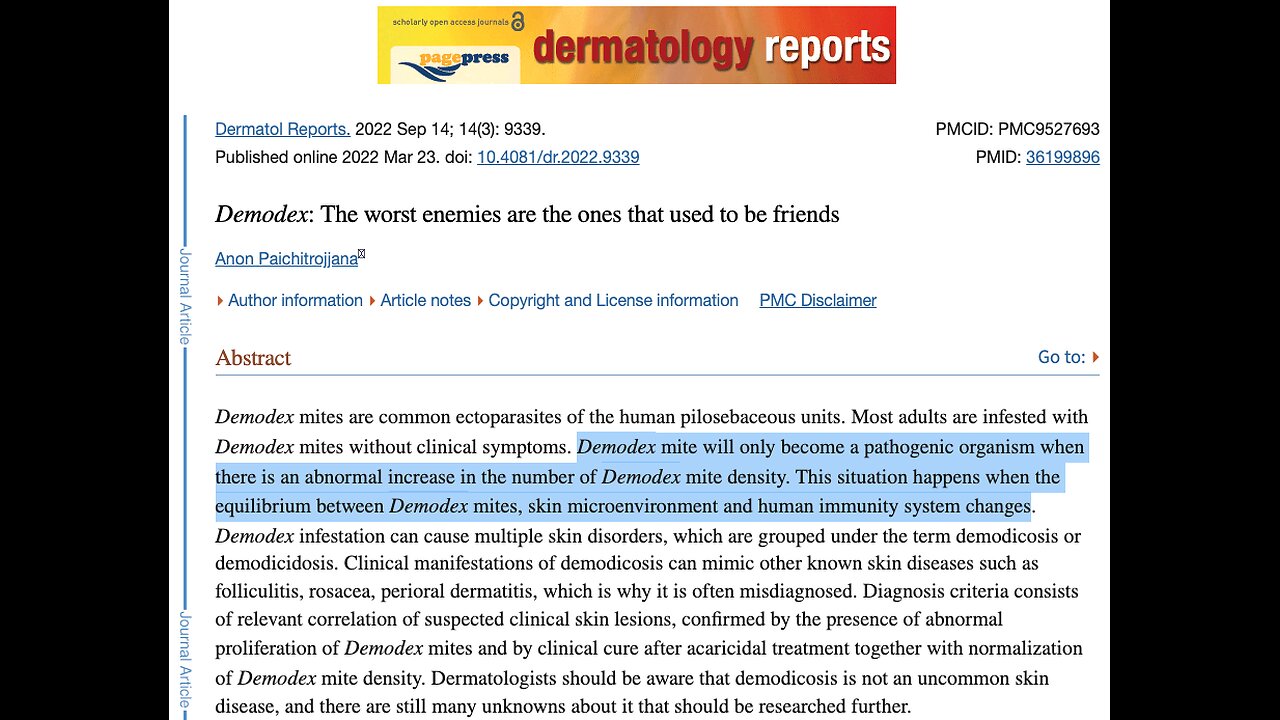 188. Demodex: One of many problematic mites? Gene Rosov