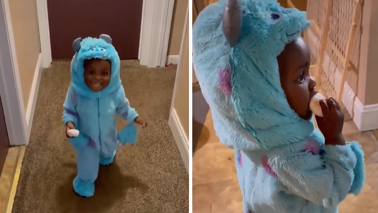 Toddler In Costume Caught Red-handed Sneaking Donuts