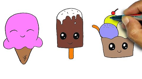 HOW TO DRAW AN ICE CREAM CUTE