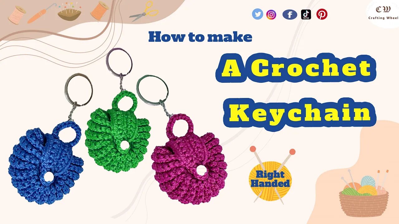 Wow 😍 Look what I did to make a crochet mini bag keychain - Right Handed