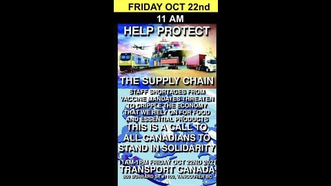 Protect the Supply Chain Rally, Transport Canada, Vancouver BC, October 22, 2021