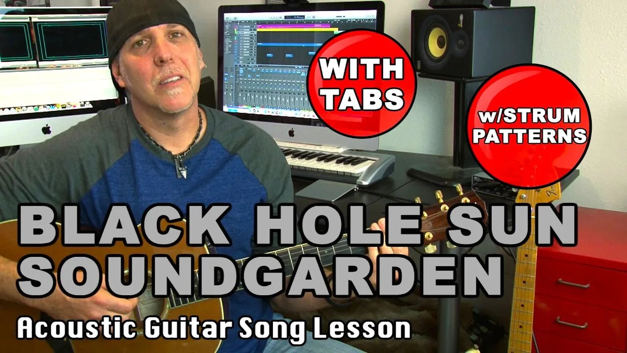 Black Hole Sun by Soundgarden Chris Cornell Guitar song lesson w/Tabs