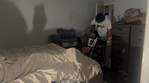 Dirt bike in the Bedroom