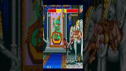 Ryu dando um caldo no Dhalsim em "Street Fighter 2 (Mega Drive) #shorts