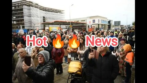 Hundreds gather in East Wall Dublin to protest housing of maleonly asylum seekers in former ESB site