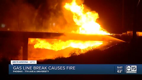 7th Street bridge to be closed 'for several months' after gas line fire