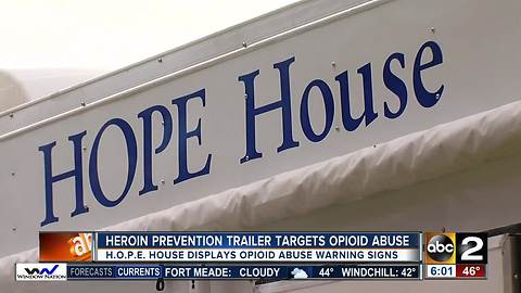 Mobile heroin prevention trailer teaches students, staff dangers of opioid abuse