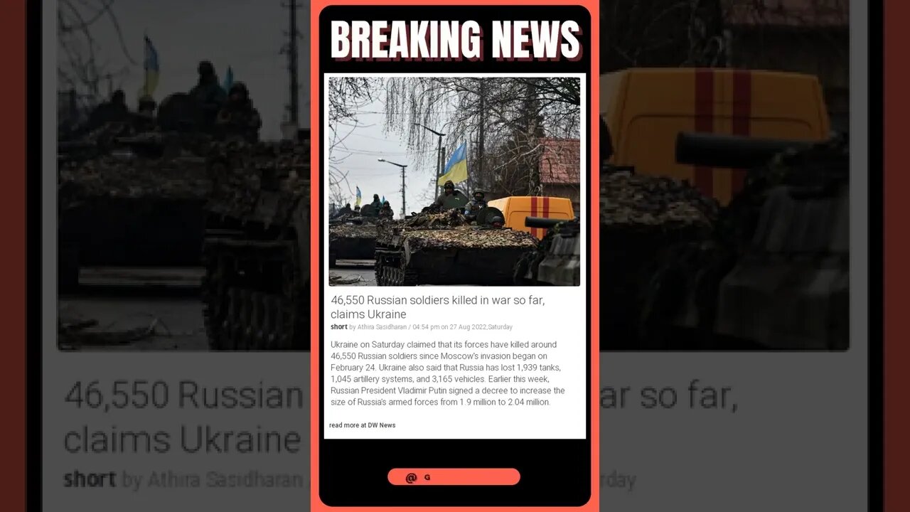 Latest Reports: 46,550 Russian soldiers killed in war so far: Ukraine's evidence #shorts #news