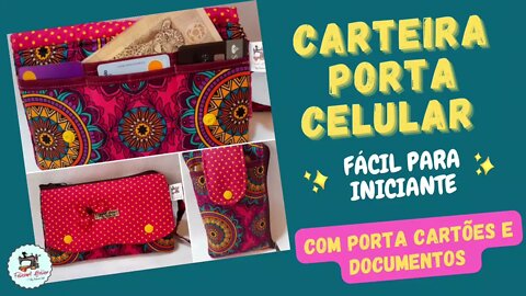 Como Fazer Carteira Porta Celular com Porta Cartões Fácil - Essa vende muito mesmo!