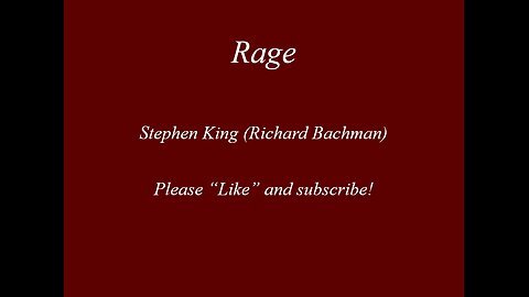 Rage - Stephen King - Full Audiobook