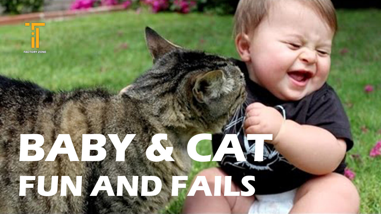 Baby and Cat Fun and Fails - Funny Baby Video - funny cats video