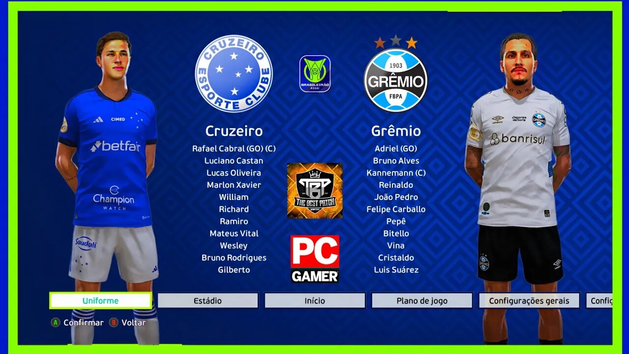 CRUZEIRO X GRÊMIO - PES2021 PATCH THE BEST 9.9 - BRASILEIRÃO 2023 - SEGUNDA RODADA