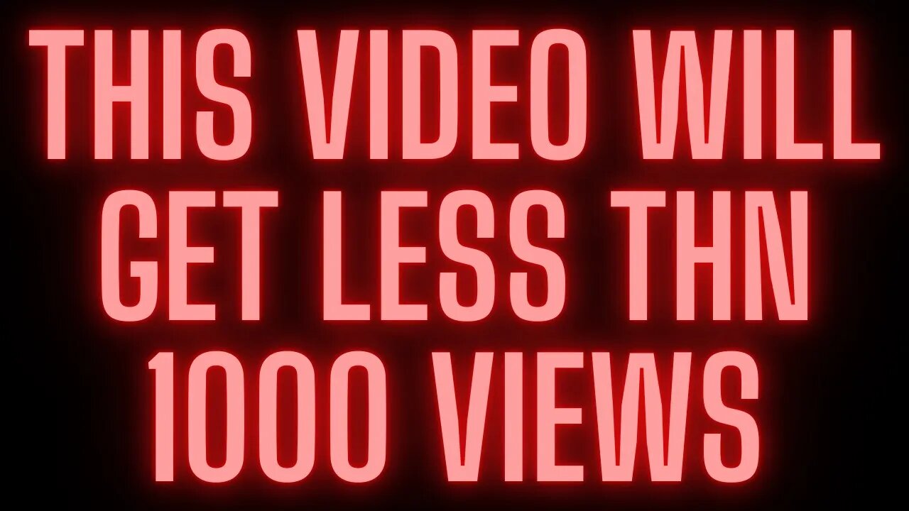 |NEWS| This Video Will Get Less Than 1000 Views