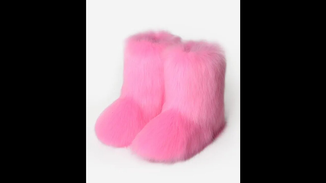 Fluffy Snow Boots Light Pink for Women