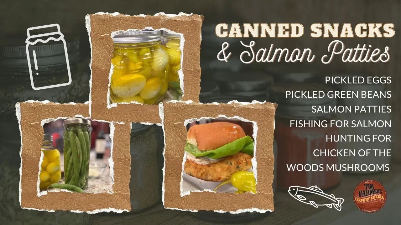 Canning Snacks and Salmon Patties (with Salmon Fishing and Mushroom Hunting) #1120